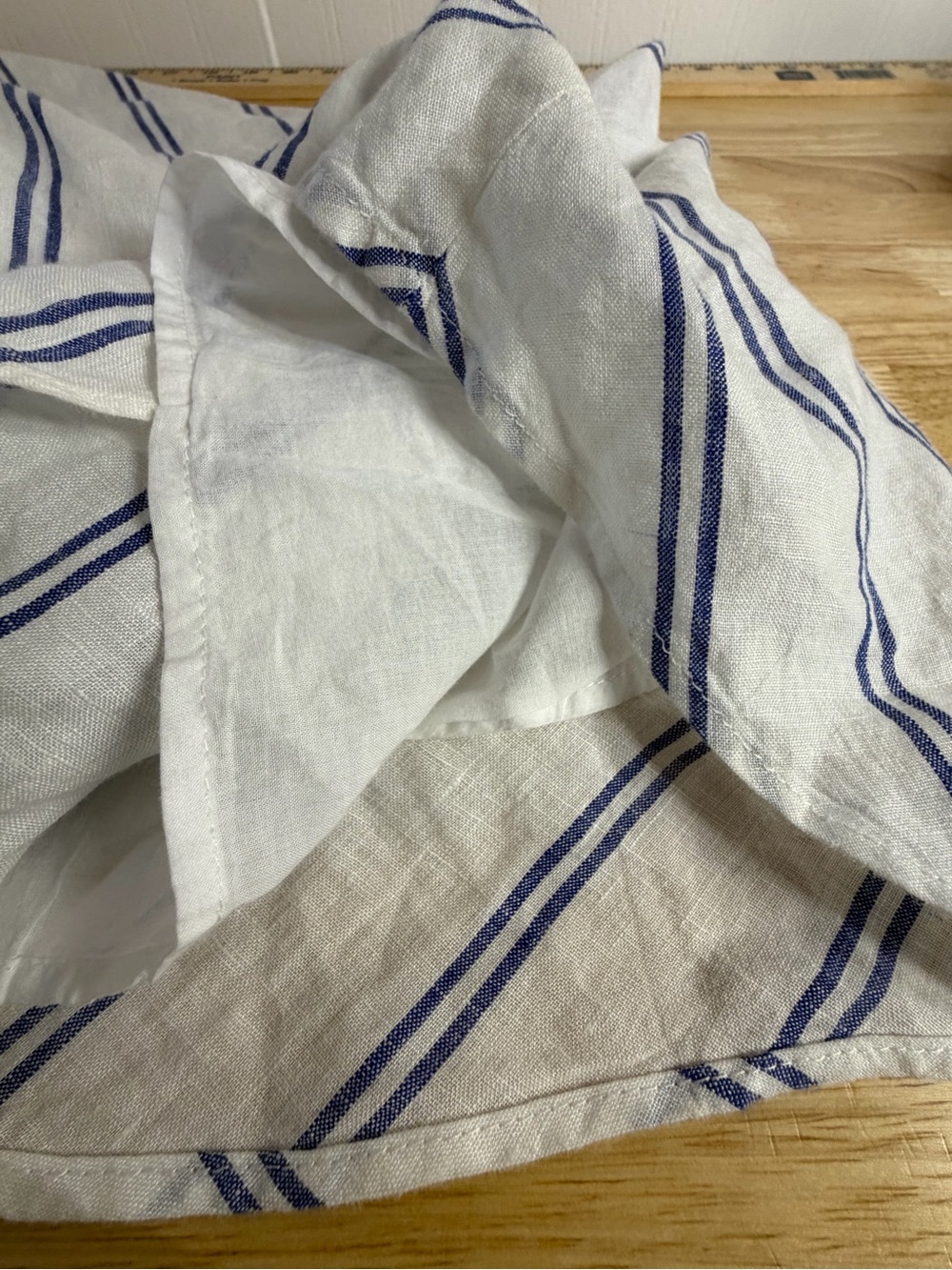 J. Crew White Maxi Skirt with Blue Stripes